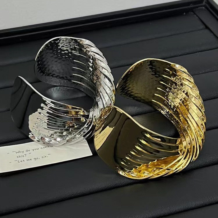 Snake Bone Twisted 18K Gold SIlver Anti Tarnish Bangle Cuff Kada Bracelet For Women Secondary image