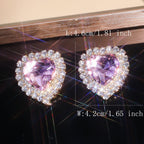 Heart Love Rhinestone Crystal Stud Earring For Women Bulk