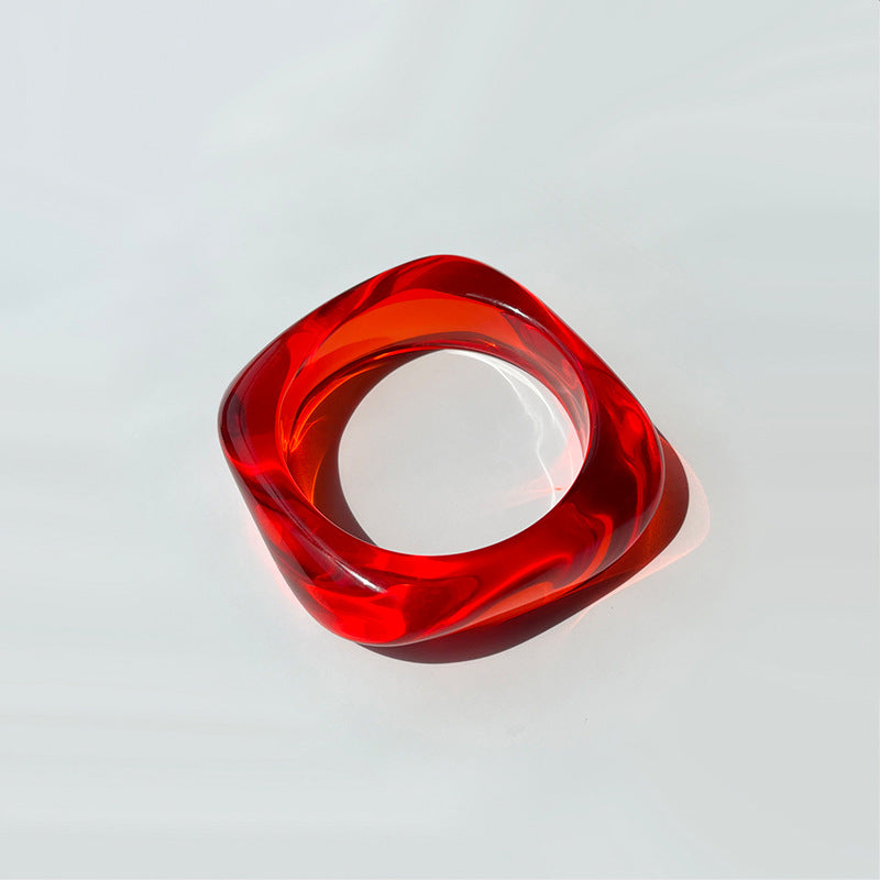 Geometric Red Green Blue Pink Acrylic Glossy Kada Bangle Bracelet Bulk