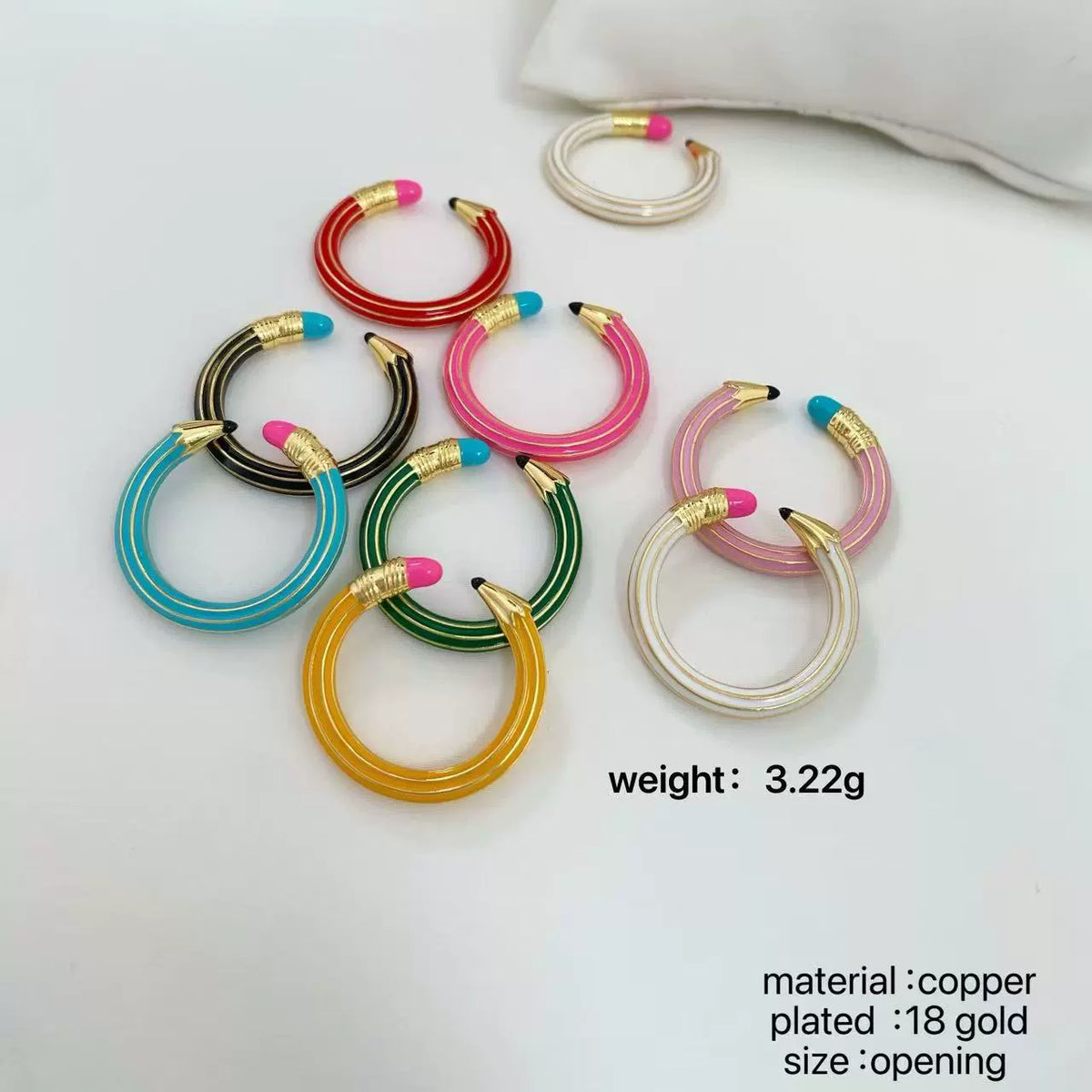 Trendy Pencil Style Gold Enamel Anti Tarnish Copper Cuff & Kada Bulk