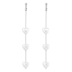 Designer Triple Heart Gold Silver Pearl Dangler Earrings For Women Bulk