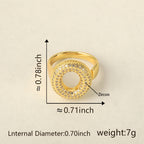 All Initial Letter Alphabets CZ Gold Anti Tarnish Adjustable Ring Bulk