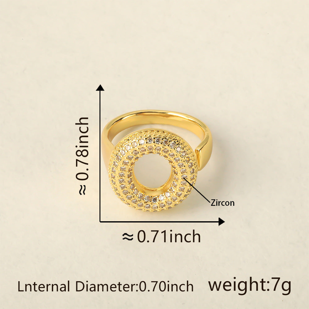 All Initial Letter Alphabets CZ Gold Anti Tarnish Adjustable Ring Bulk