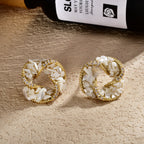 Multi Color Twisted Knot Design Gold Cubic Zirconia Copper Stud Bulk