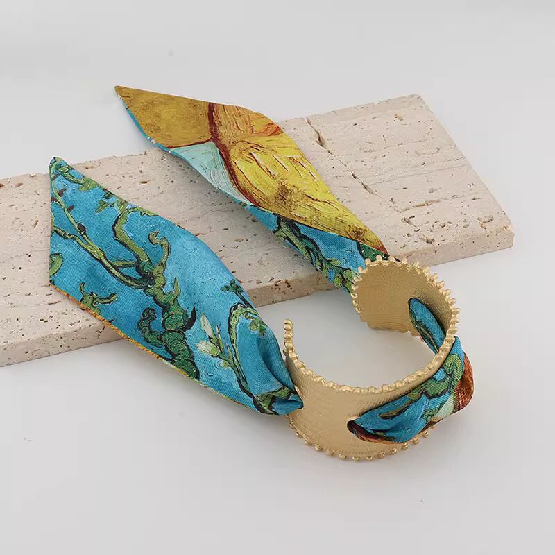 Red Blue Multicolour 18K Gold Anti Tarnish Scarf Cuff Bracelet Bulk
