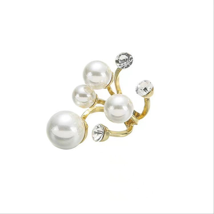 Multi White Pearl Gold Plated Copper Fancy Ring For Women Wholesale