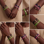 Multi Color Handmade Rope Style Gold CZ Fabric Bracelet For Women Bulk