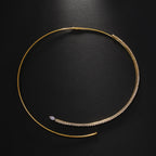18K Gold Cubic Zirconia Hasli Thick Choker Anti Tarnish Necklace Bulk