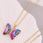 Butterfly 18K Gold CZ Anti Tarnish Necklace Pendant Chain Bulk