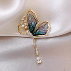 Purple Green Butterfly Gold Cubic Zirconia Copper Brooch For Women Bulk