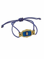 Evil Eye Bird Star 18K Gold CZ Enamel Adjustable Thread Bracelet Bulk