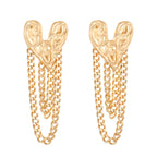 Chunky Heart Chain Gold Silver Plated Hoop Earrings For Women Wholesale