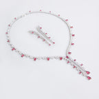 Wholesale Eternity CZ Silver Anti Tarnish Copper Necklace Set