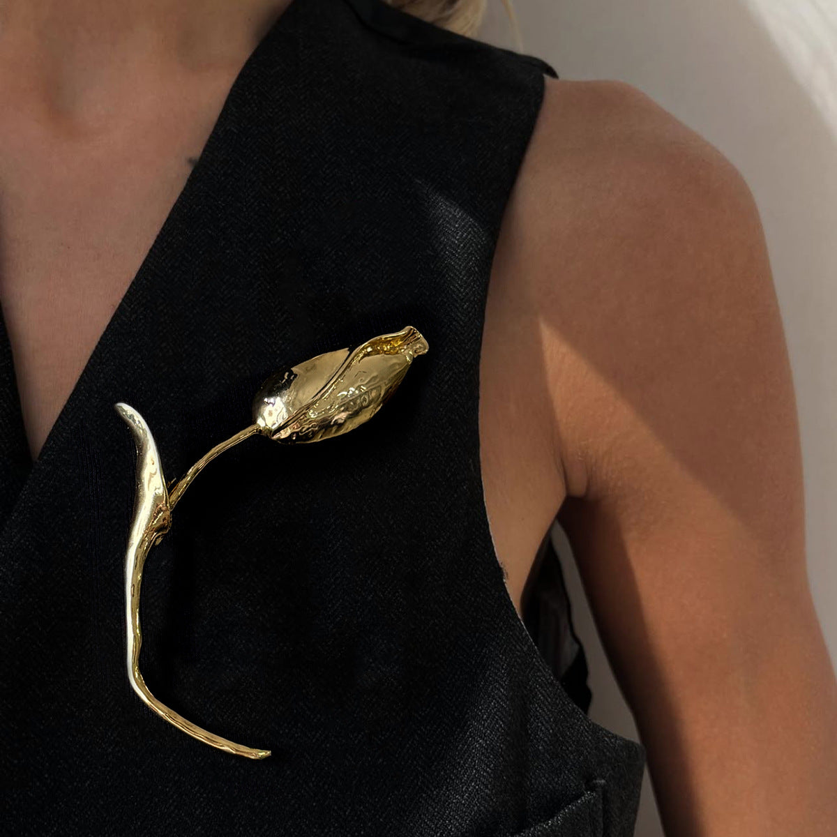 Multi Color Tulip Bloom Gold Silver Plated Enamel Brooch For Women Bulk Main image