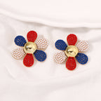 Rainbow Pearl Multi Rhinestone 18K Gold Stud Anti Tarnish Earring Bulk