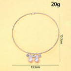 Designer Pearl & CZ Gold Silver Plated CZ Copper Choker Necklace Bulk