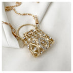 Cubic Zirconia 18K Gold Silver Banquet Shoulder Chain Small Bag Bulk
