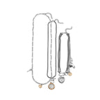 Multi-Layered Vintage Watch & Heart Charm Gold Silver Necklace Bulk