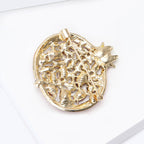 Red Gold Pomegranate Rhinestone Brooch For Women Bulk