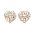 Heart Red Black Gold Silver Rhinestone Crystal Stud Earring Women Bulk
