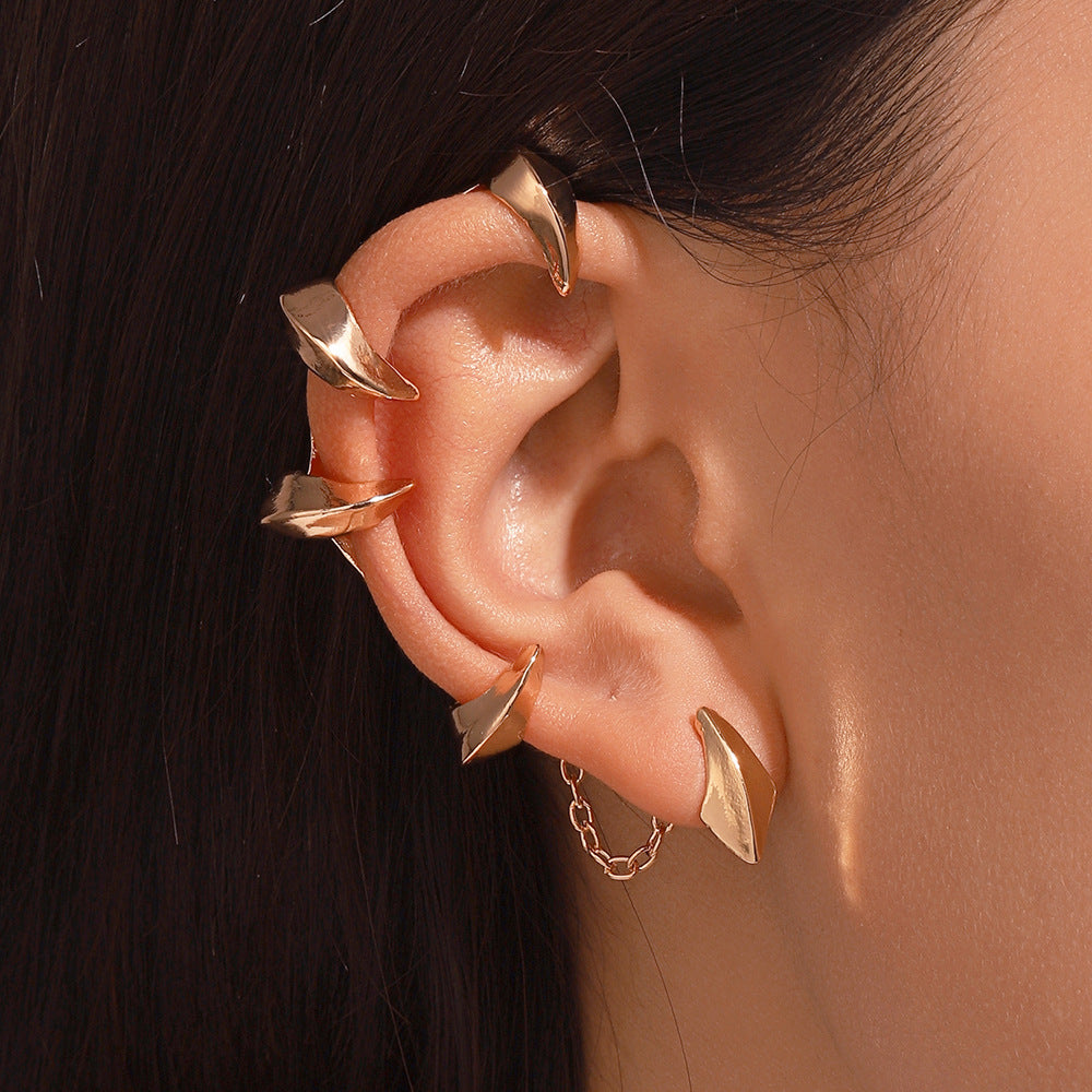 Devil Gothic 18K Gold Plated Anti Tarnish Ear Cuff Earring Pair Bulk Main image