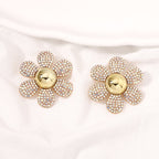 Rainbow Pearl Multi Rhinestone 18K Gold Stud Anti Tarnish Earring Bulk