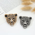 Leopard Face Cubic Zirconia 18K Gold Silver Brooch For Women Bulk