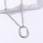 Lock CZ Gold Rose Gold Silver Stainless Steel Link Chain Necklace Bulk