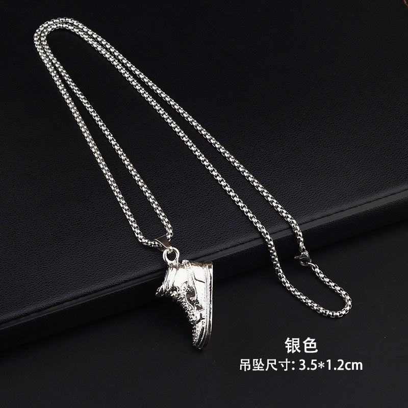 Basketball Shoe Silver Blue Red Stainless Steel Pendant Chain Bulk