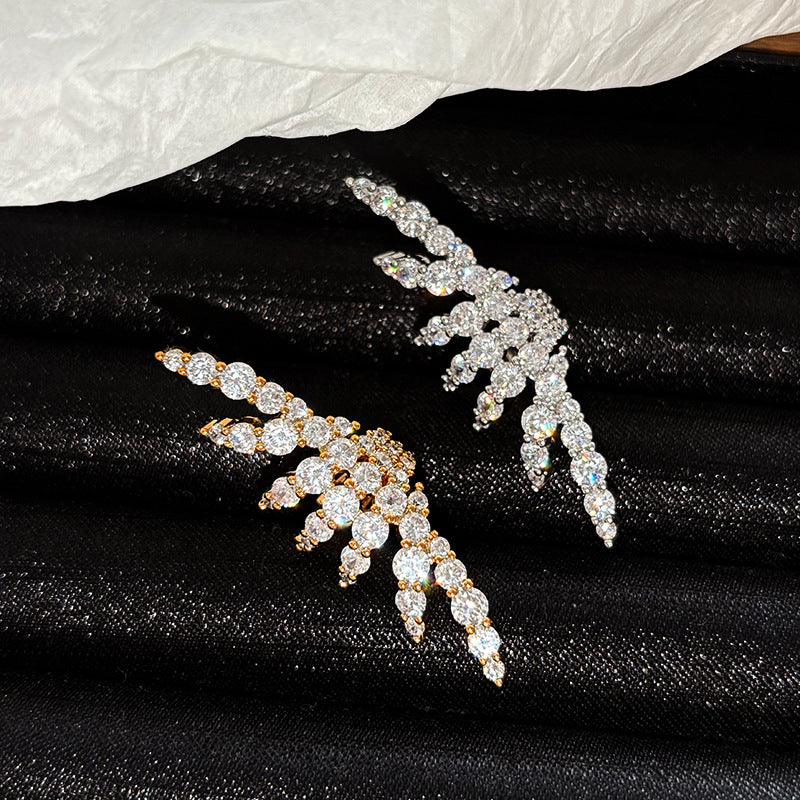 Geometric Cubic Zirconia 18K Gold Silver Single Ear Cuff Earring Bulk