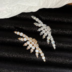 Geometric Cubic Zirconia 18K Gold Silver Single Ear Cuff Earring Bulk
