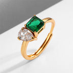 Oval Green Gold Anti Tarnish Free Gold Free Ring For Women Bulk