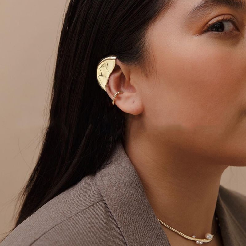 Edge Ear Gold Silver Anti Tarnish Ear Holes Ear Cuff Earring Pair Bulk Secondary image