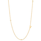 Initial Alphabets Letters 18K Gold Cubic Zirconia Stainless Steel Anti Tarnish Necklace For Women
