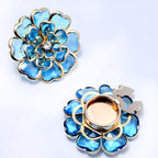 Bulk Multi Color Designer Flower Style Gold Crystal Brass Button Cover