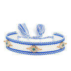 Evil Eye Gold Silver Multicolor Thread Cotton Adjustable Bracelet Bulk
