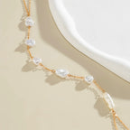 Bulk Y-Style Gold Plated Pearl Body Chain Alloy Necklace For Women
