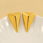 Triangle Shape Gold Stainless Steel Anti Tarnish Dangler Earring Bulk