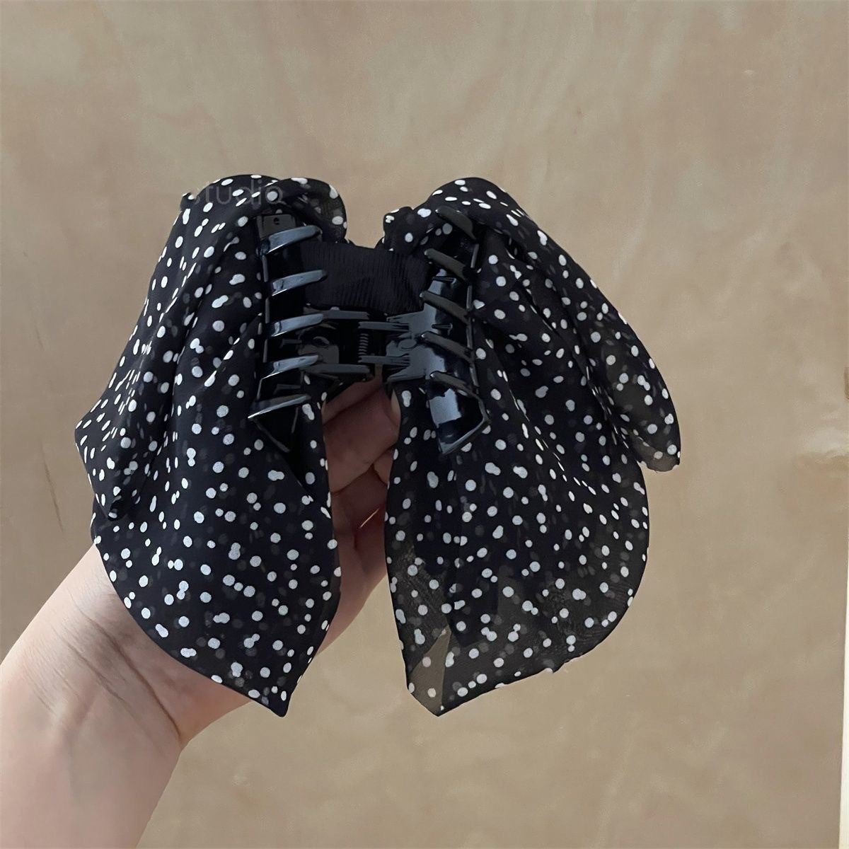 Black White Dots Cloth Hire Band Hair Accessories For Girl Women Bulk