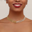 Asymmetric Half Chain Baguette Gold CZ Anti Tarnish Brass Necklace Bulk