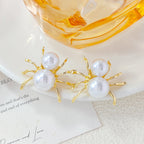 Spider Pearl 18K Gold Anti Tarnish Stud Earring For Women Bulk