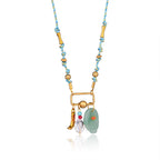 Hamsa Evil Eye Gold Pink Green Blue Black Beads Threads Necklace Bulk