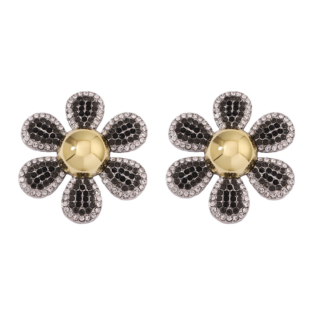 Rainbow Pearl Multi Rhinestone 18K Gold Stud Anti Tarnish Earring Bulk