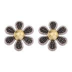 Rainbow Pearl Multi Rhinestone 18K Gold Stud Anti Tarnish Earring Bulk