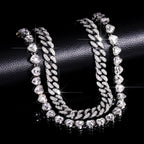 Silver Heart Curb Chain Silver Rhinestone Necklace For Women Bulk