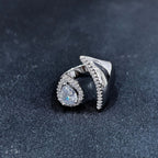 Wholesale Teardrop Wrap Style Silver CZ Copper Adjustable Fancy Ring