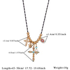 Cross Heart Butterfly Gold Blue Black Anti Tarnish Charm Necklace Pack Of 3 For Women