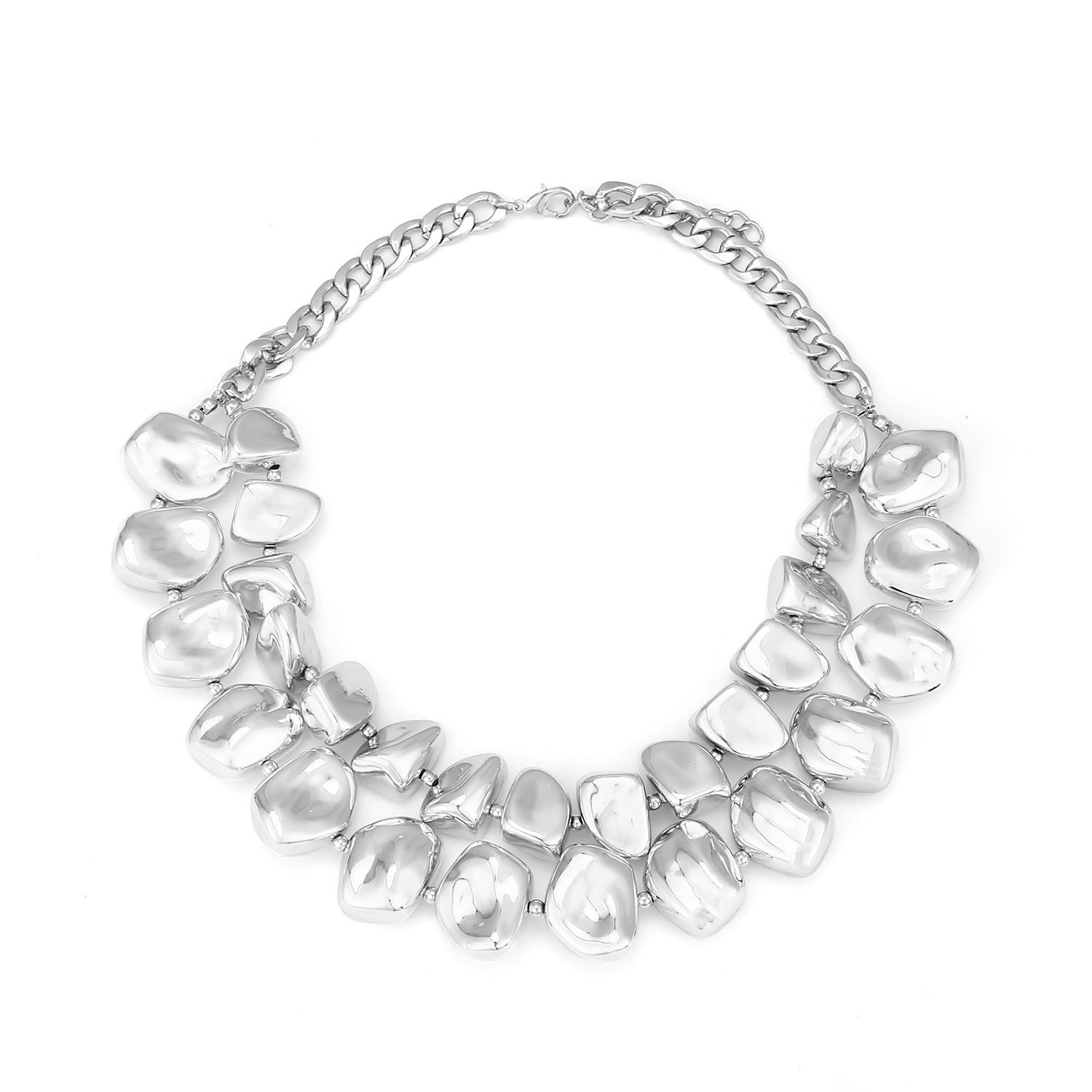Designer Dual Tone Layered Gold Silver Plated Necklace For Women Bulk