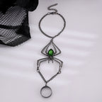 Wholesale Green Black Spider Black Rhinestone Ring-Bracelet For Women