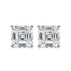 Designer Silver Emerald Cut CZ Anti Tarnish Copper Stud Earrings Bulk